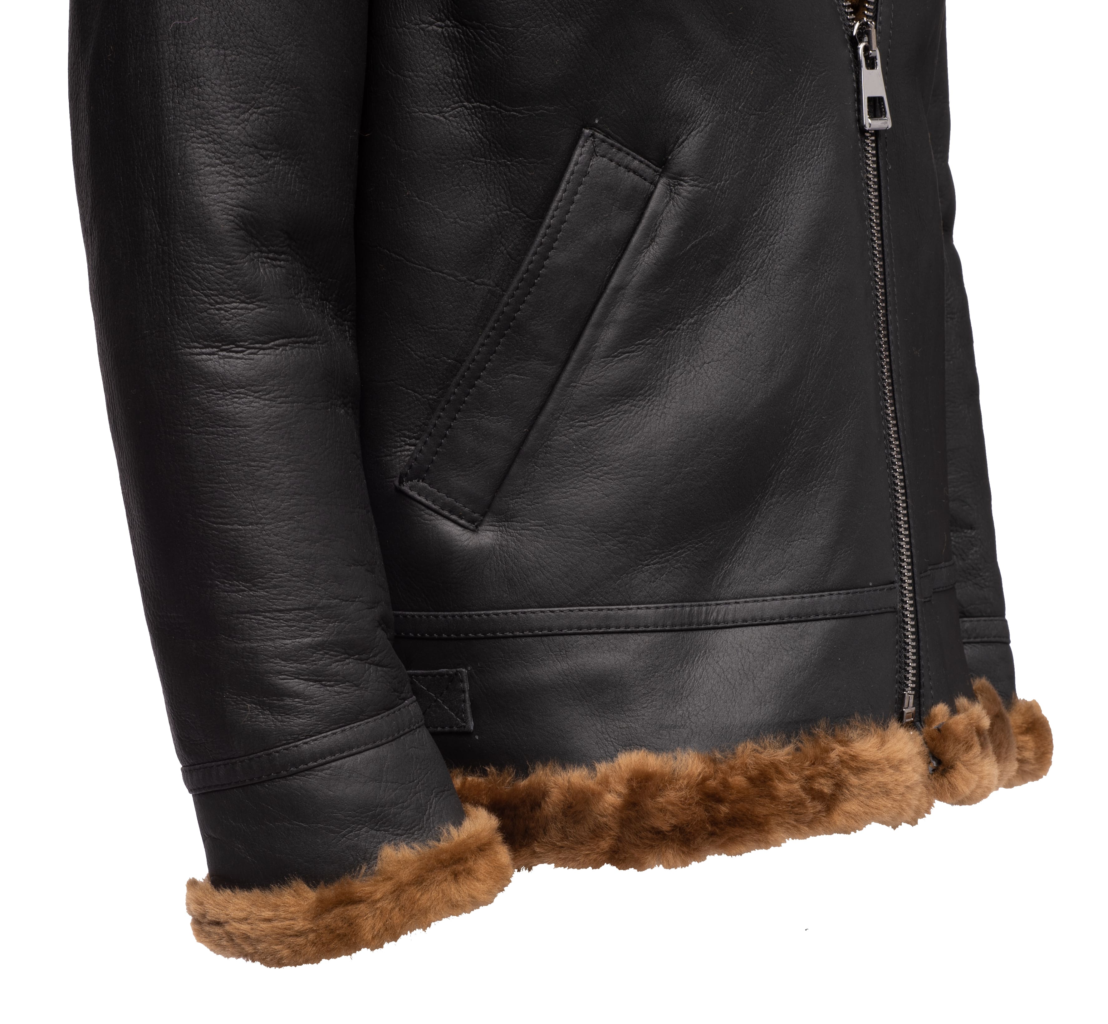 Classic Ginger Brown B3 Bomber Aviator Shearling Jacket