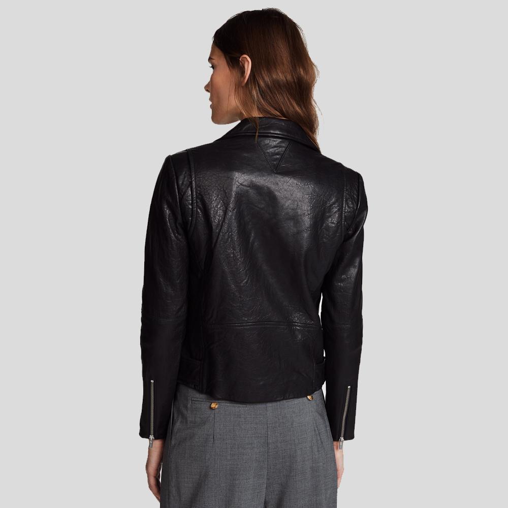 Vienna Black Biker Leather Jacket