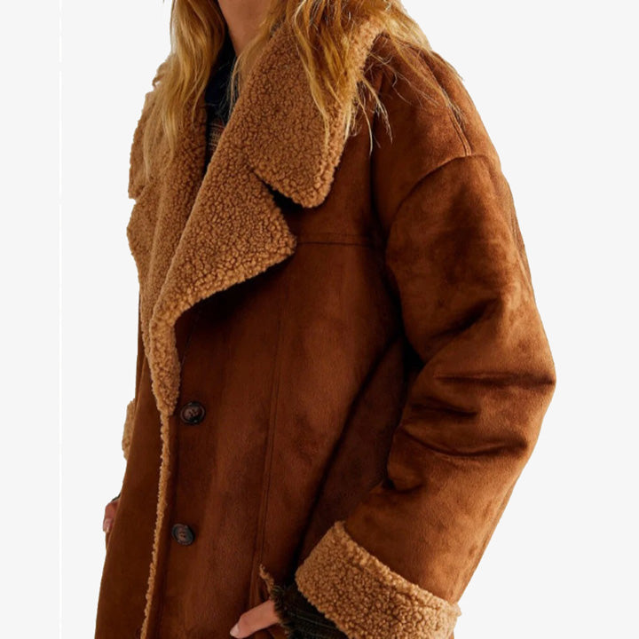 Stylish Women's B3 Shearling Aviator Bomber Jacket - Warm & Cozy Leather Flight Gear