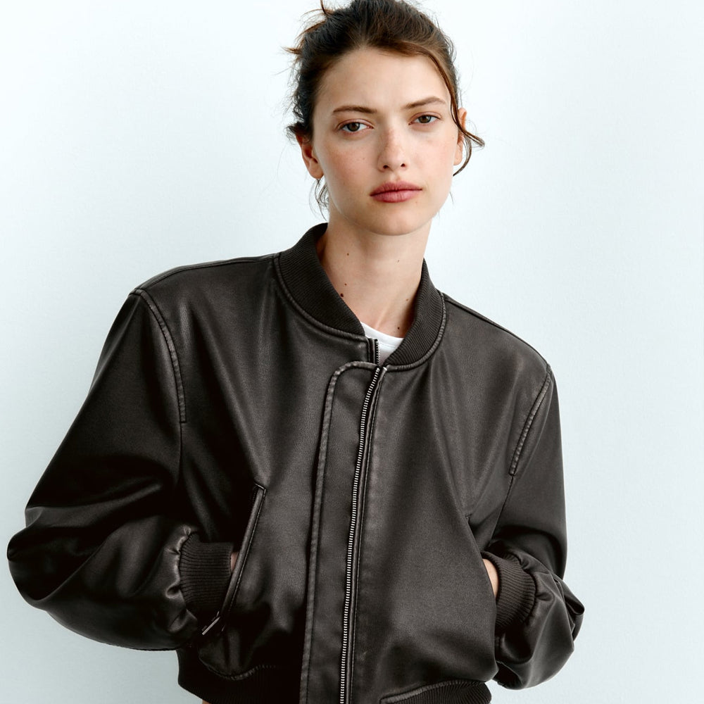 Women Black Aviator A1 Bomber Jacket