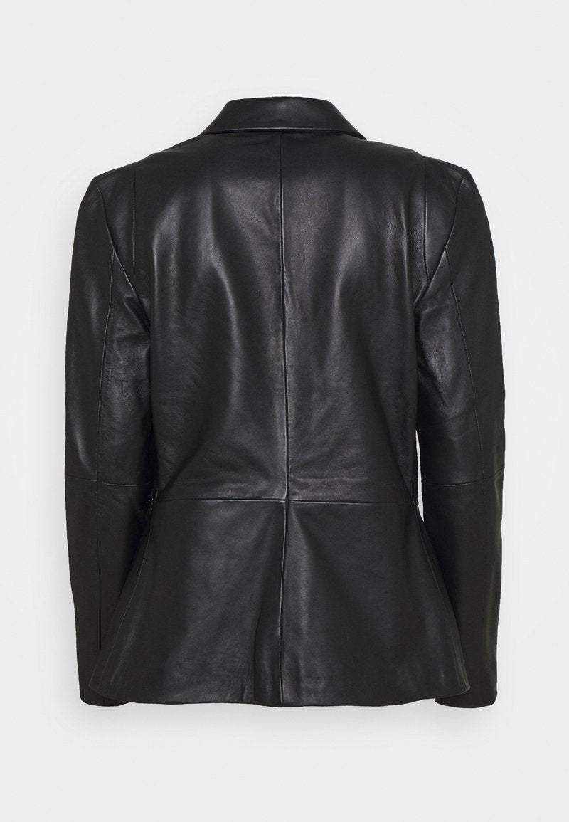 Women’s Trendy Black Sheepskin Leather Blazer