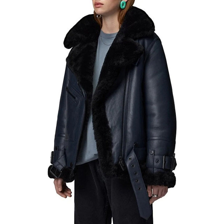 Stylish Women's B3 RAF Aviator Shearling Jacket for Ultimate Warmth and Comfort