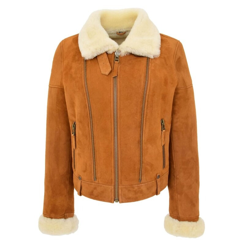 Luxurious Women's B3 Shearling Sheepskin Aviator Jacket