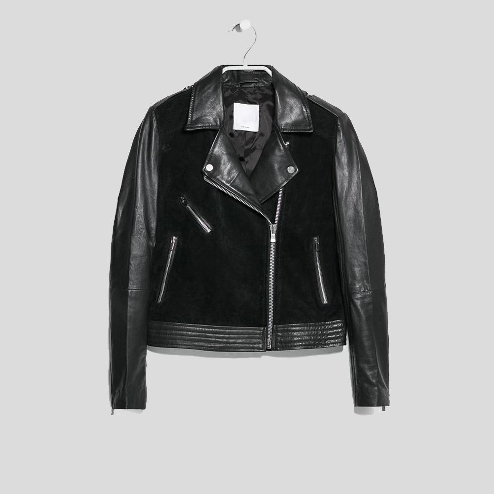 Mia Black Biker Leather Jacket