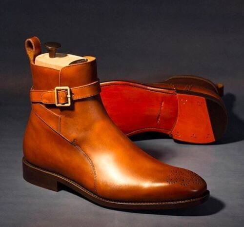 Handmade Stunning Jodhpur Tan color Calf Goodyear Welt Construction Boot