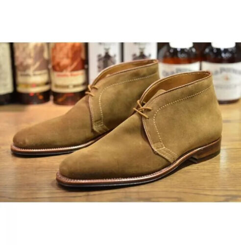 Men Tan Brown Suede Chukka Boots, Casual Suede Leather Ankle Boots