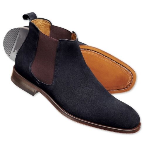 Handmade Men’s Cap Toe, Chelsea Boots, Real Suede Ankle Boots For Men’s