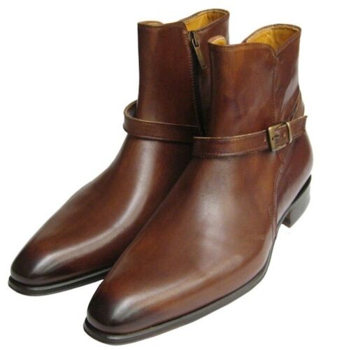 Handmade Men Brown Jodhpurs Boots, Ankle Boots, Leather Boots