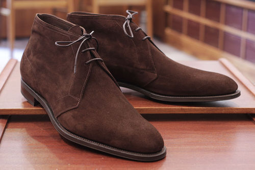 Brown Lace Up Ankle Suede Chukka Boots, Bespoke Suede Dress Formal Boots