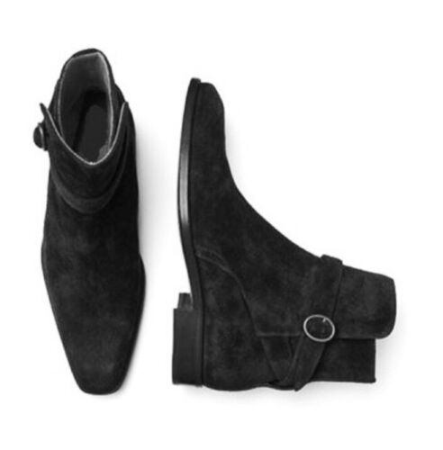 Handmade Jodhpurs Ankle Boot Men Black Ankle High Suede Leather ‘s Suede Boot