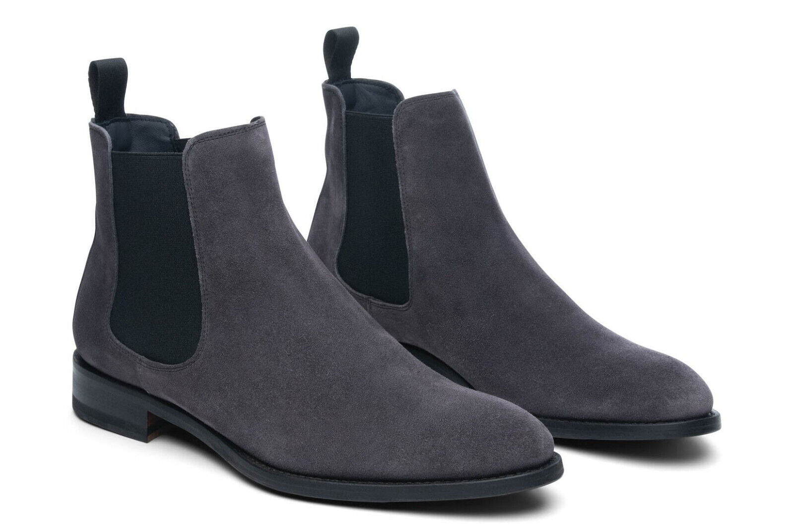 Handmade Men’s Suede Grey Chelsea Ankle Dress Boots, Real Leather sole shoes