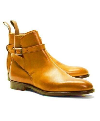 Classic Style Tan Color Hand Stitched Real Leather Jodhpur Boot Leather Sole