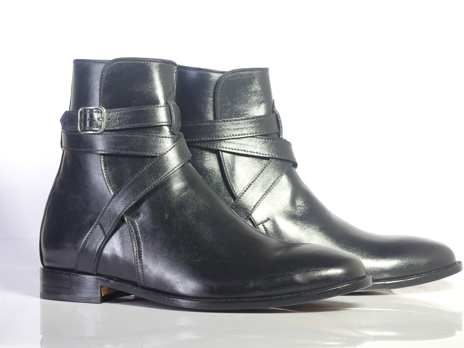 Handmade Men's Black Leather Jodhpur Boots, Men Ankle Boots, Men Designer Boots