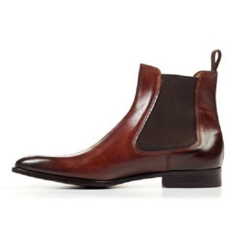 Men Brown Color Chelsea Boots, Ankle Boots, Mens Leather Boots