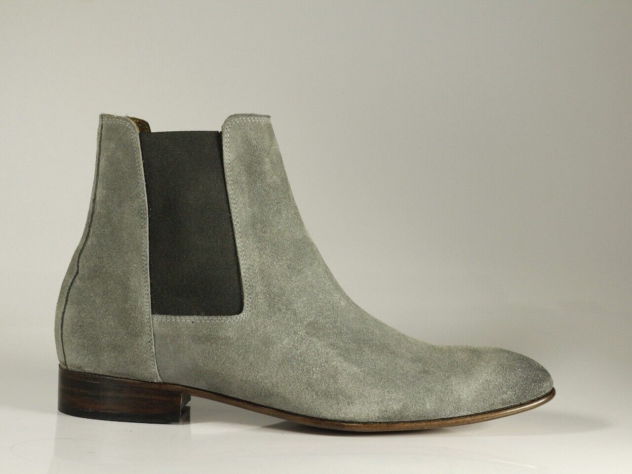 Handmade Men's Gray Suede Chelsea Boots, Men Ankle Boots, Men Designer Boots