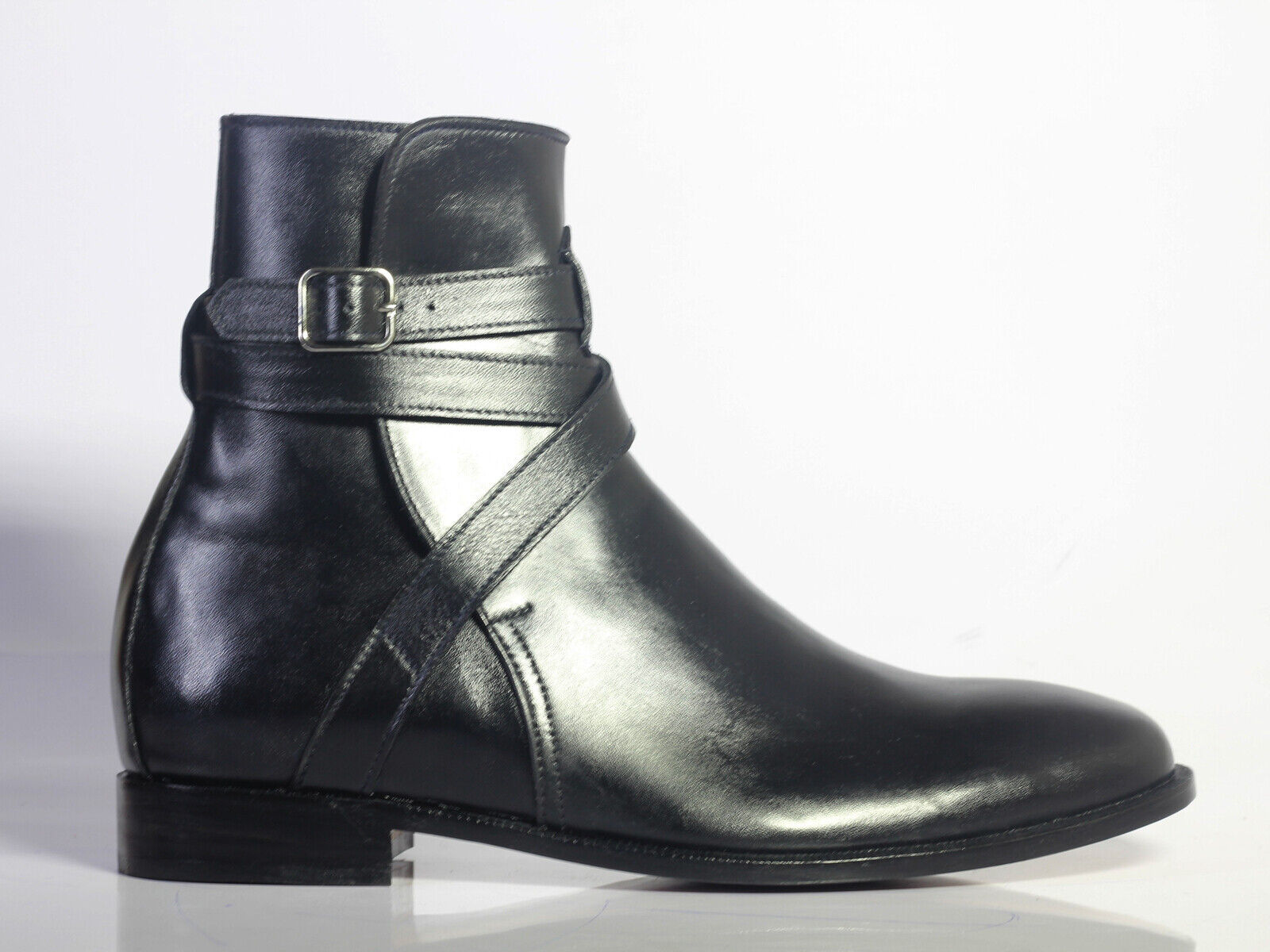 Handmade Men's Black Leather Jodhpur Boots, Men Ankle Boots, Men Designer Boots