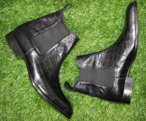 Handmade Mens Black Chelsea boots