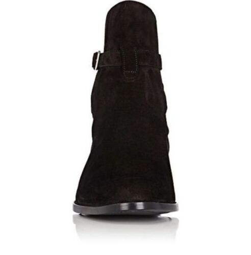 Handmade Mens Black Suede Leather Boots, Men Black Jodhpurs Leather Boot