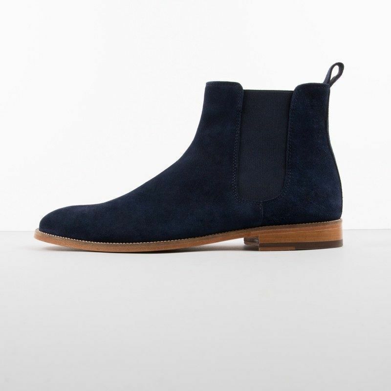 Mens Leather Boots Chelsea Boots Navy Suede Boots Custom Made Jodhpur Boots