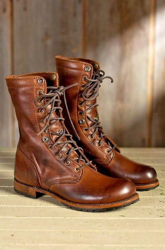 Handmade MENS Boots Military High Ankle Combat Formal Brown Leather Casual Shoes