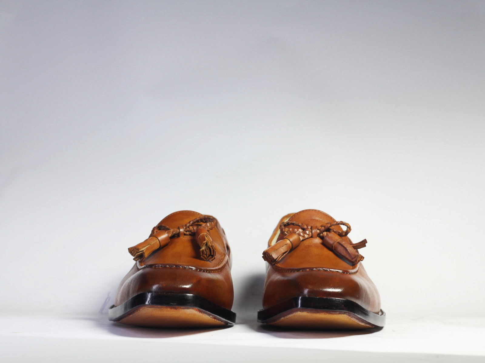 Handmade Men's Brown Leather Tassel Loafer Shoes, Men Dress Formal Fashion Shoes