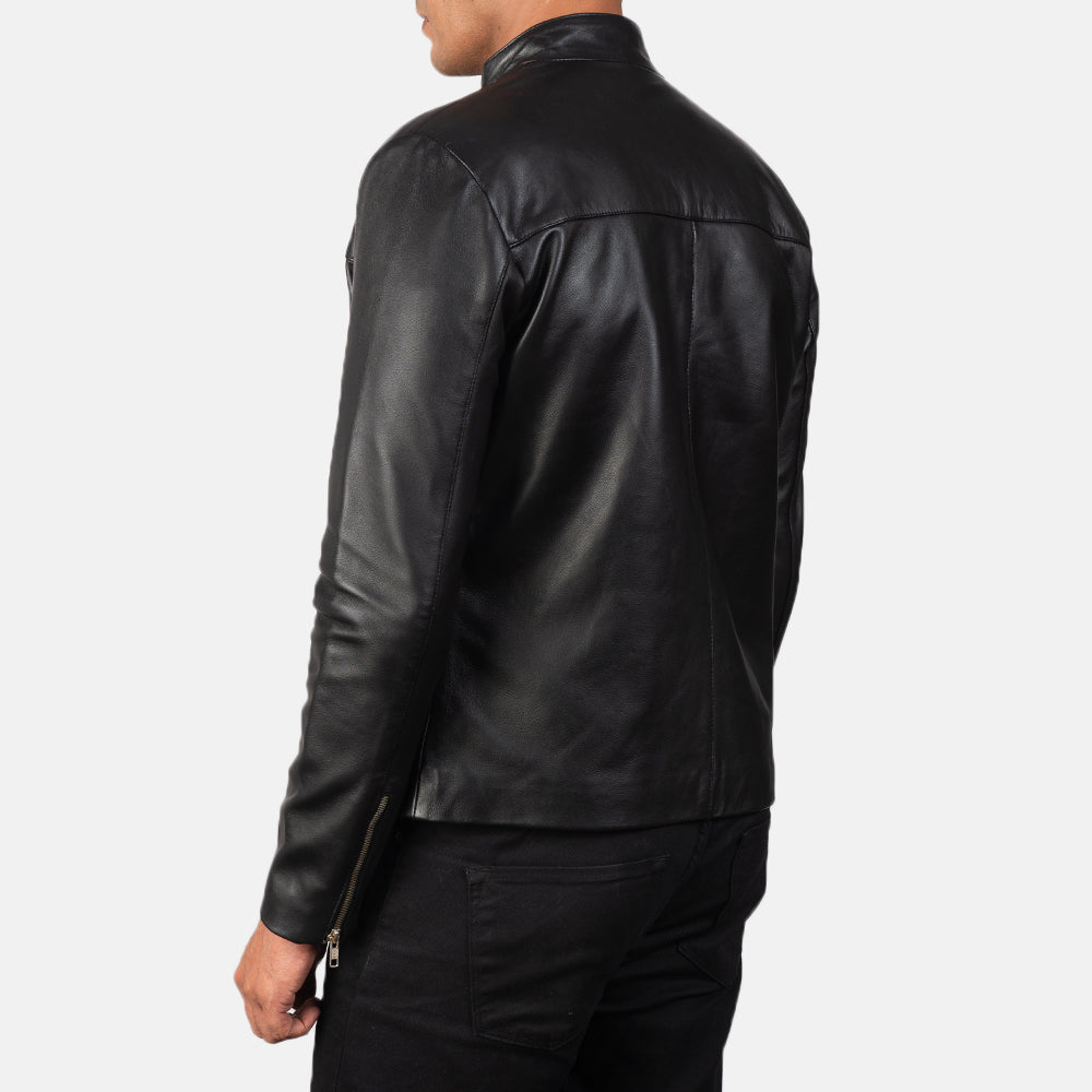 Adornica Black Leather Biker Jacket - Kualited