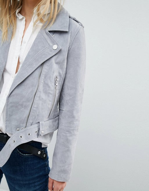 Fern Suede Biker Jacket