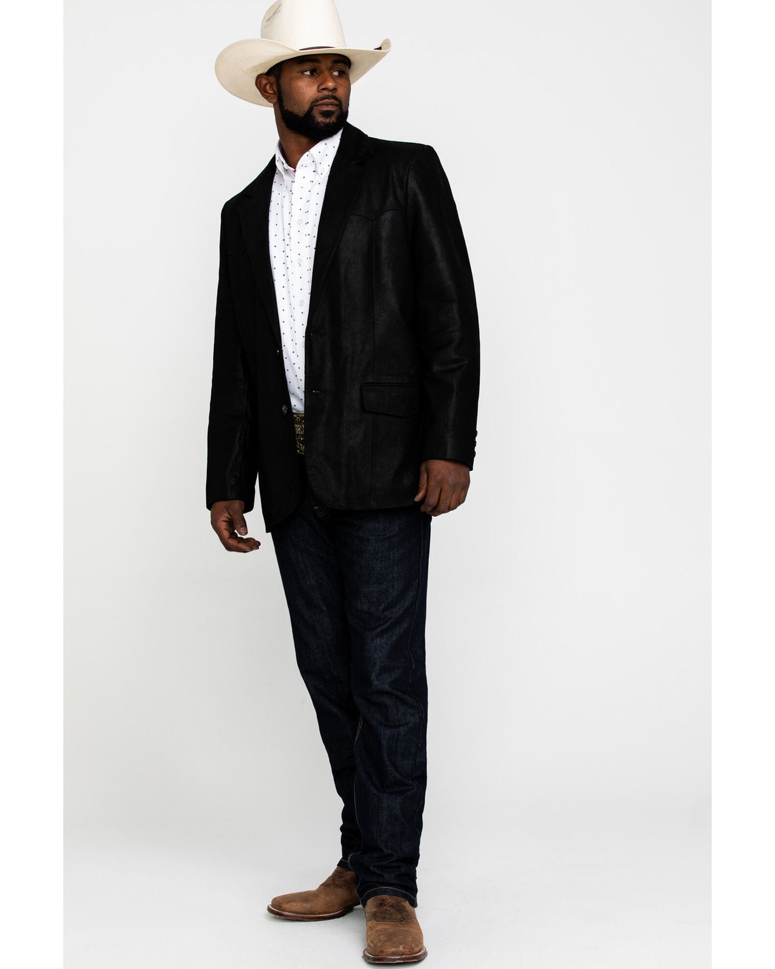 MEN'S BLACK SUEDE BLAZER JACKET