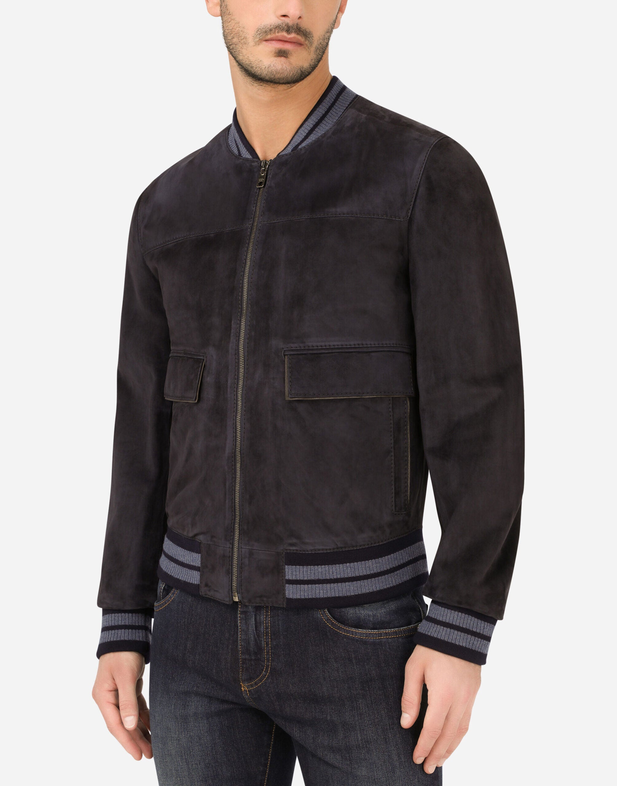 Men’s Leather Bomber Jacket Black - Kualited