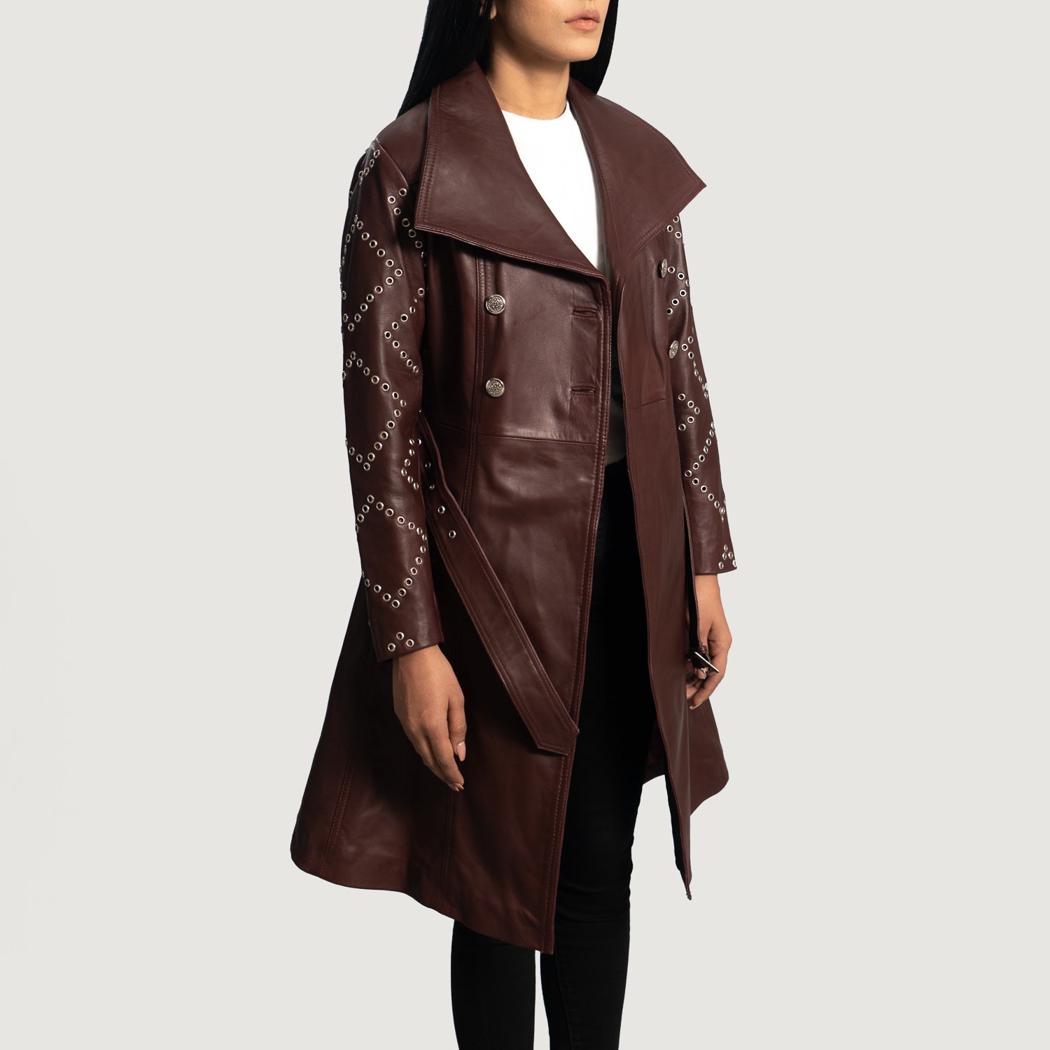 Missoni Maroon Leather Coat