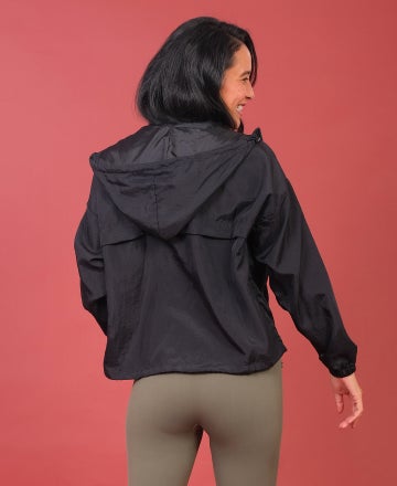Women's Elite Zip Front Hooded Jacket in Black