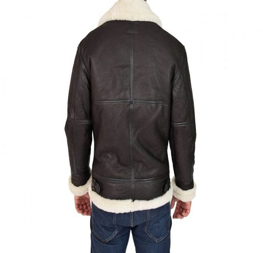 Men Jet Black B3 Bomber Leather Jacket