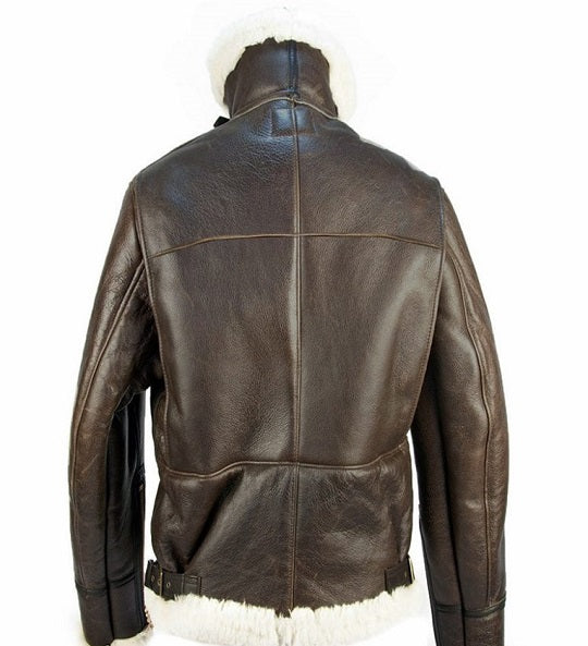 Men B3 Sheepskin Brown Bomber Jacket