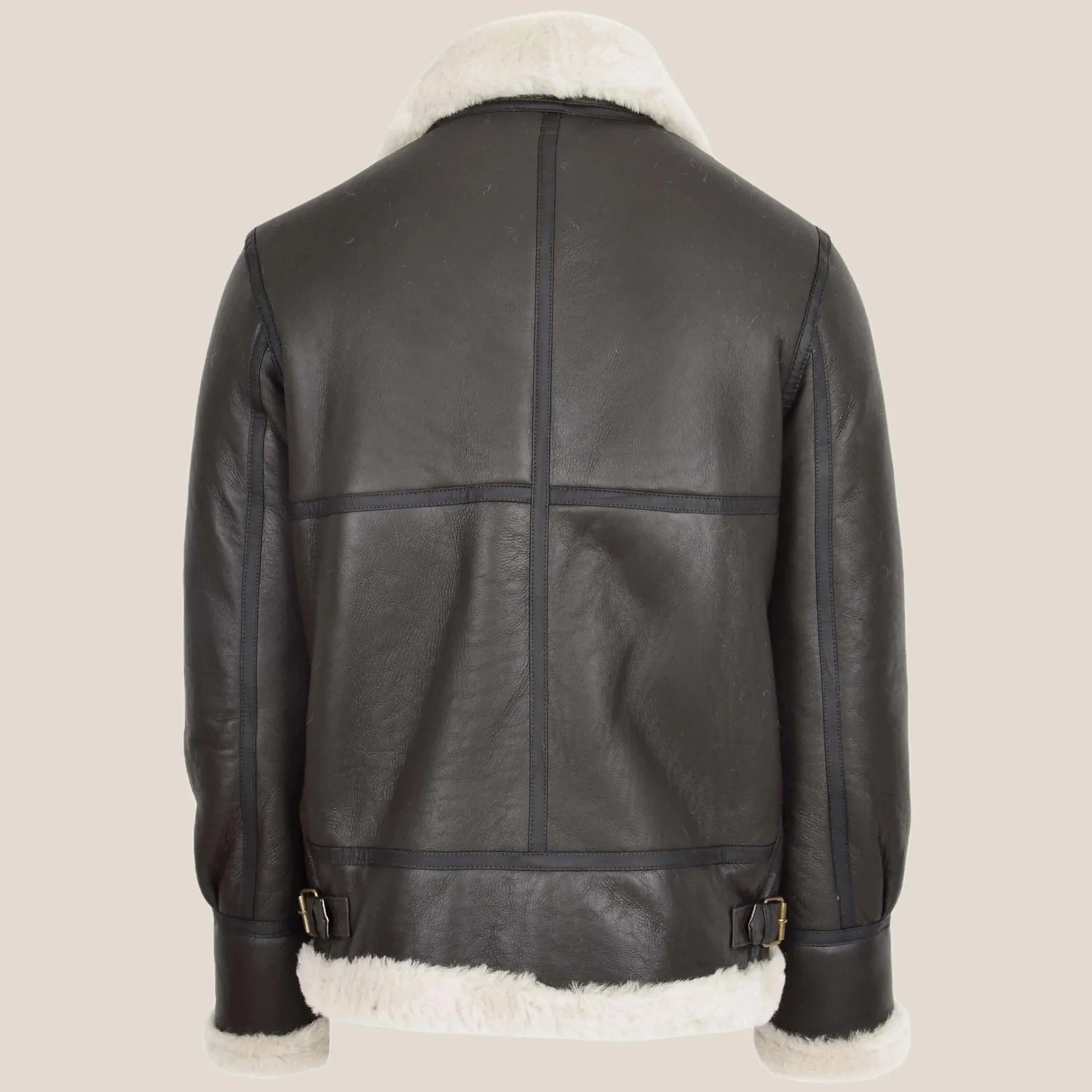 Men's Classic Dark Brown B3 Sheepskin Leather Jacket