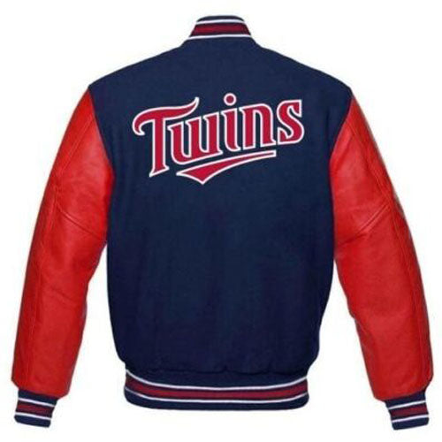 Minnesota Twins Blue and Red Letterman Varsity Jacket