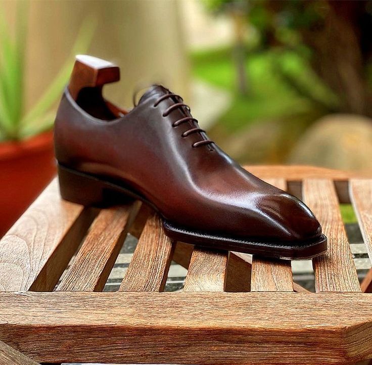 Handmade Men's Brown Leather Oxford Whole Cut Chiselled Toe Dress Formal Shoes