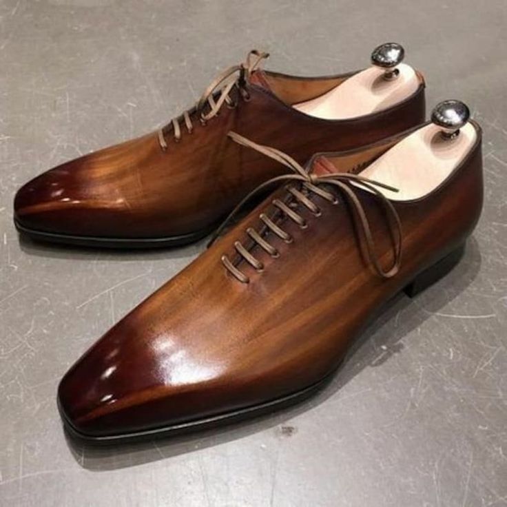 Handmade Men's Brown Leather Oxford Whole Cut Chiselled Toe Dress Formal Shoes