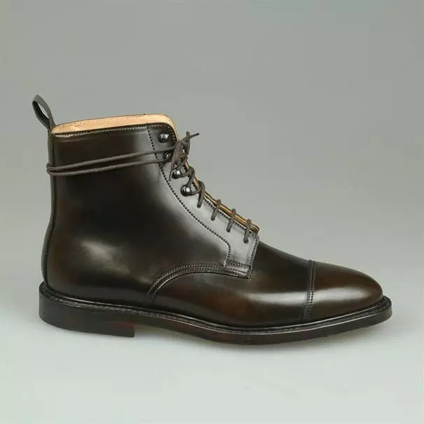 Handmade Men's Brown Leather Ankle Lace-Up Boots - Goodyear Welted Hiking & Jung