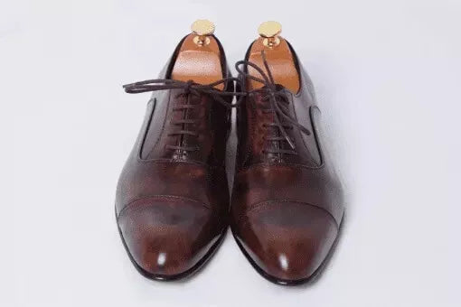 Handmade Men Shaded Brown Lace Up Leather Oxford Shoes, Formal Dress Shoes