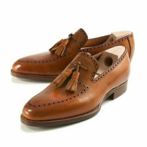 Handmade Men's Loafer Brown Shoes, Brown Leather Slip ons Moccasin Shoes