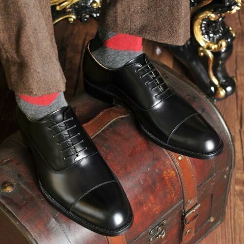 Handmade Men's Black Leather Oxford Shoes, Formal Dress Shoes, Lace up