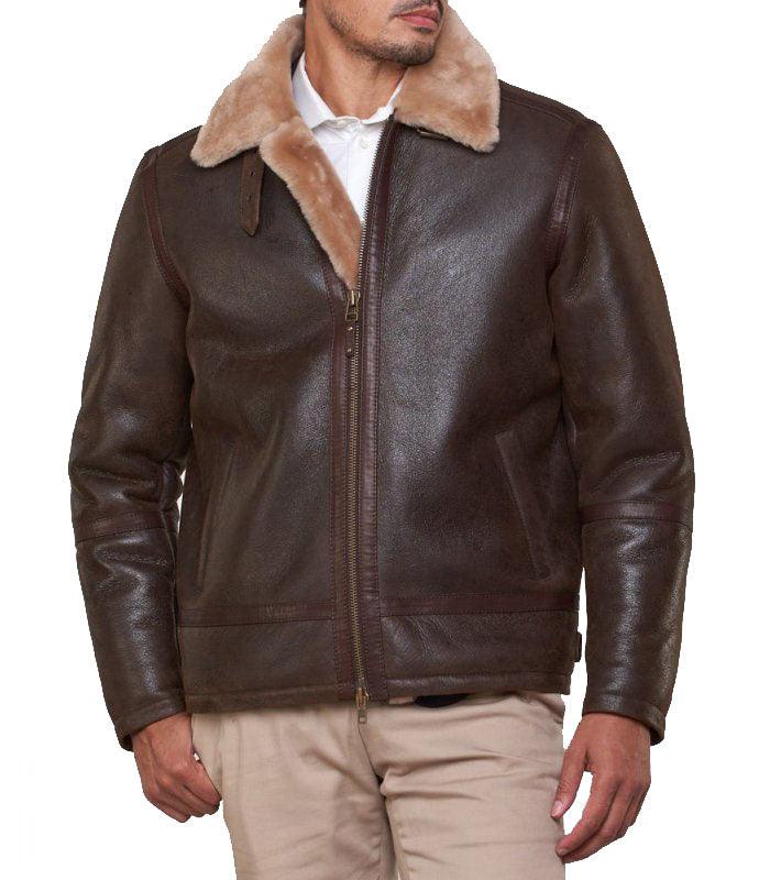 Genuine Shearling Sheepskin Bomber Jacket