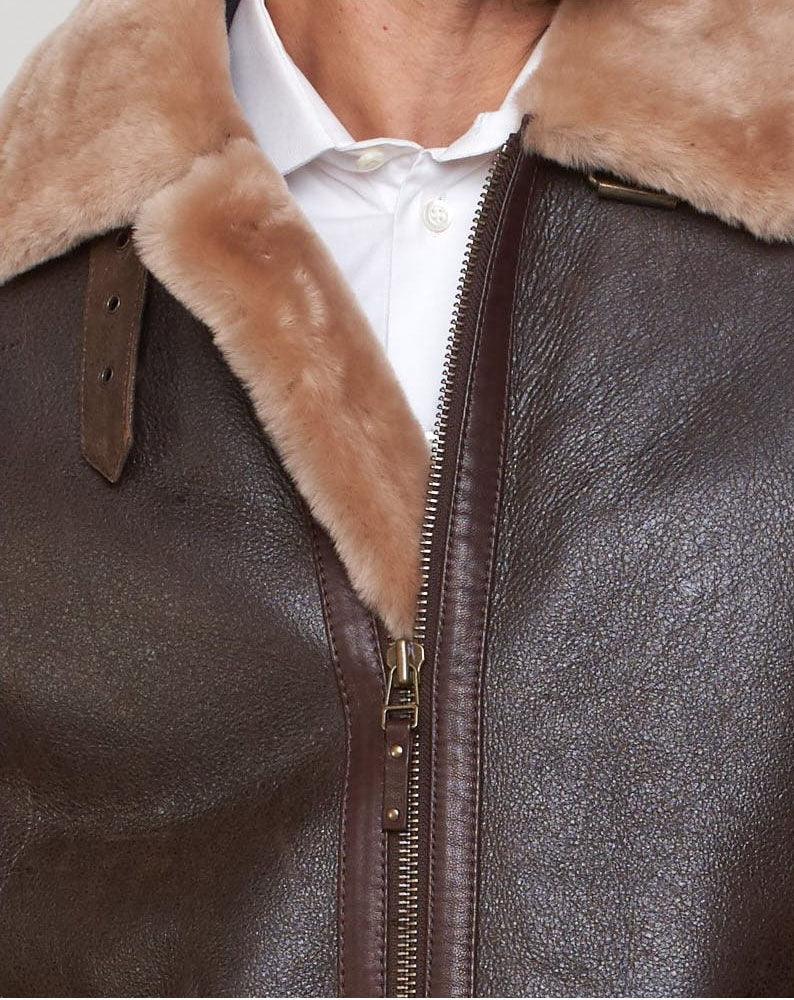 Genuine Shearling Sheepskin Bomber Jacket