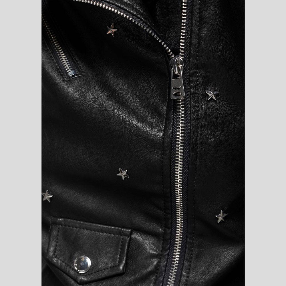 Isla Black Studded Leather Jacket