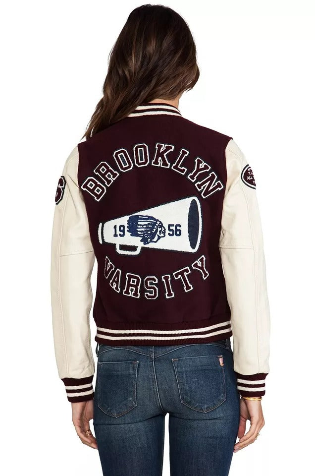 Women's Richie Brooklyn Varsity Wool & Leather Jacket