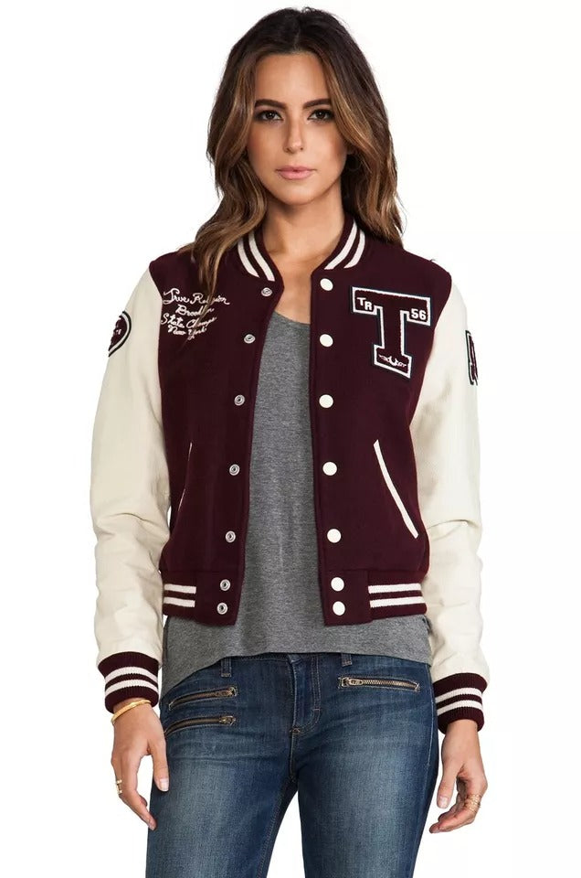 Women's Richie Brooklyn Varsity Wool & Leather Jacket