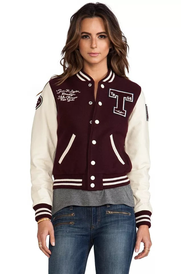 Women's Richie Brooklyn Varsity Wool & Leather Jacket