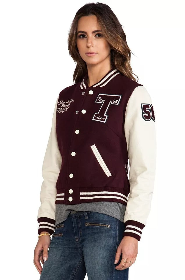 Women's Richie Brooklyn Varsity Wool & Leather Jacket